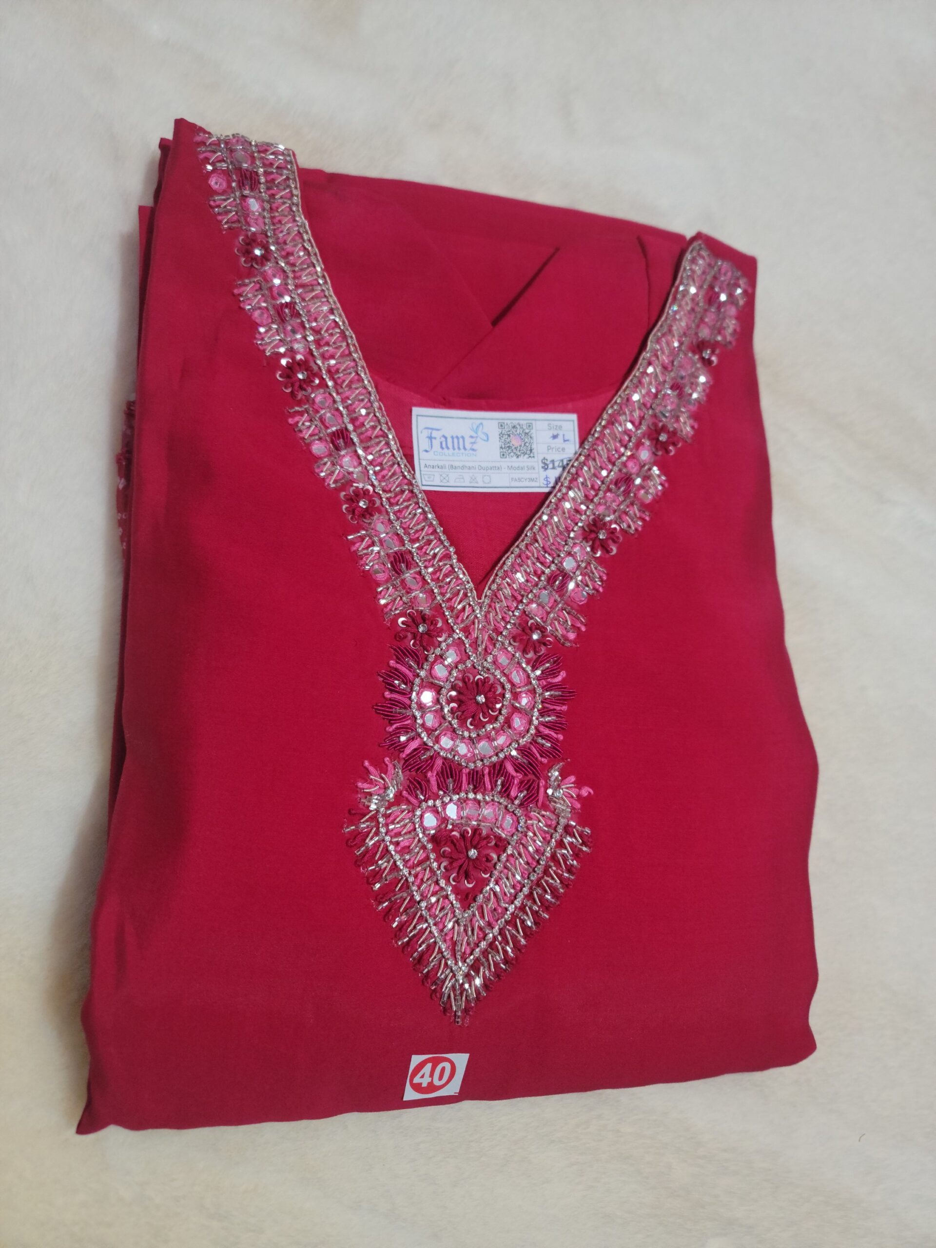Anarkali (Bandhani Dupatta) Modal Silk - Image 3
